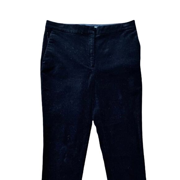 ANN TAYLOR Velvet Pants Straight Leg Black High Rise Pockets Cotton 8 EUC - Picture 8 of 11